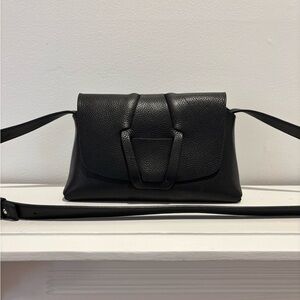 Hereu Mabra Crossbody Woven Bag Black Grainy Leather